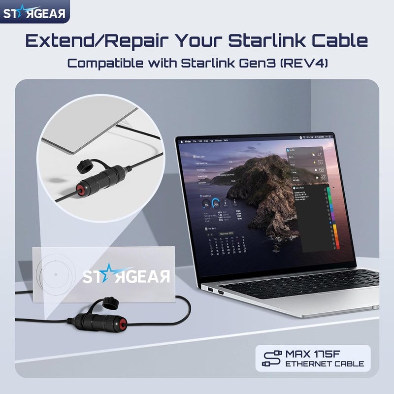 STARGEAR 2 Pack Starlink Ethernet Adapter Gen 3/Mini, 1FT/30CM Waterproof Starlink Cable RJ45 Coupler Starlink Mini Ethernet Cable Extension - Image 3
